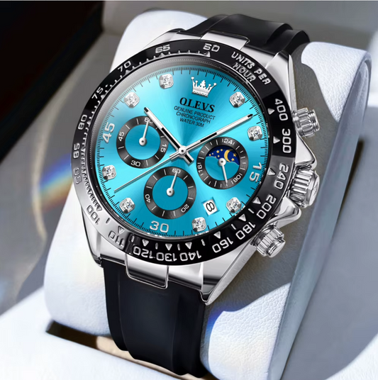 Luminous Gold and Quartz Luxury Watch - Iced Out Line