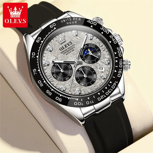 Men's Lunar Quartz & Diamond Watch - Old Money Essentials